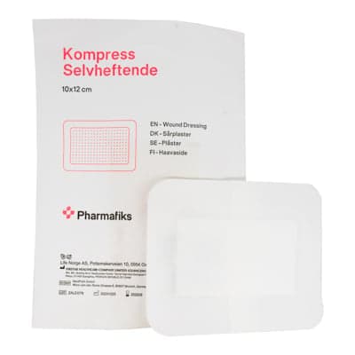 FM408015 Kompress Selvheftende Pharmafiks 10x12cm_front m produkt.JPG