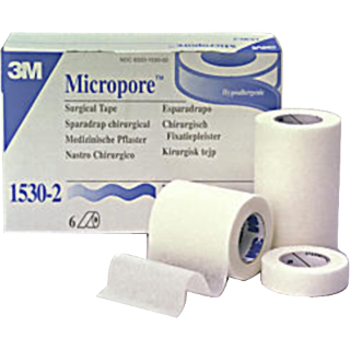Medisinsk tape 3M Micropore 2,5cmx9m u/dispenser 12stk