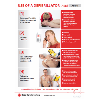 Hjertestarter - Plakat engelsk (AED poster)