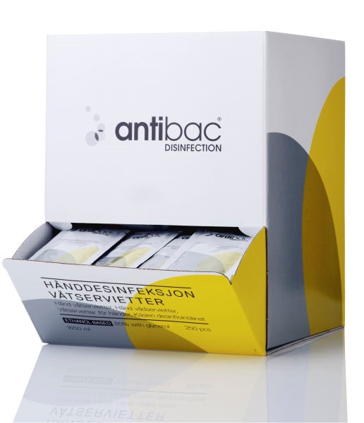 Antibac 85% våtservietter, (250 serv. enkelpakket)